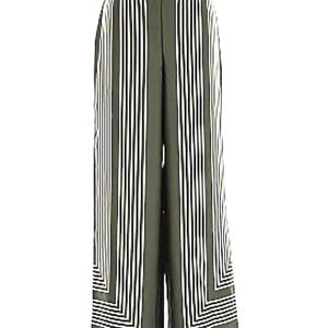 LOFT- Unique green satin-feeling wide leg pants